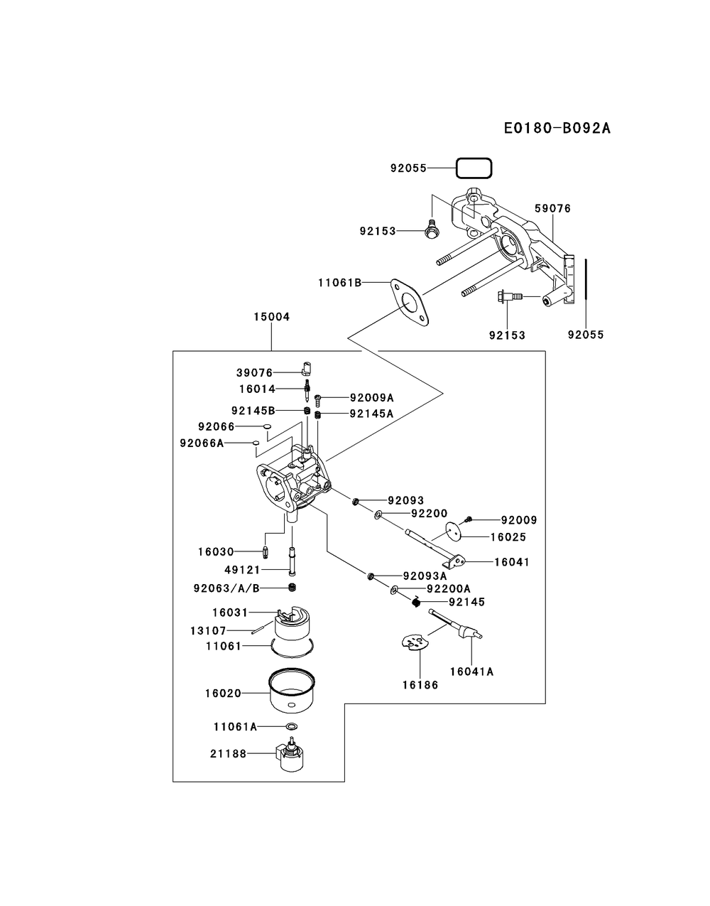 Fr600v-Cs17 Carburetor Diagram and Parts List for FR600V-CS17  Cub Cadet Lawn Tractor